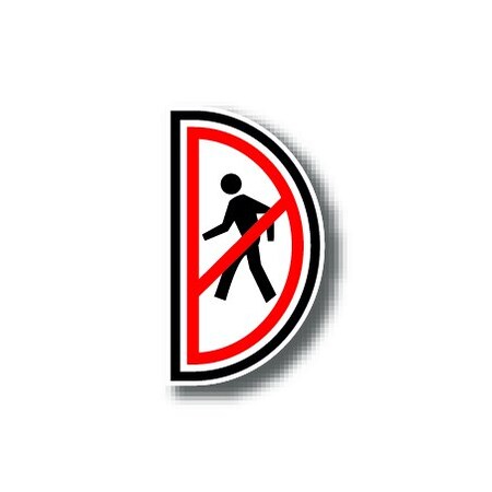 Ergomat 12in x 24in HALF SIGNS - No Pedestrian Left DSV-SIGN 288 #0610LEFT -UEN